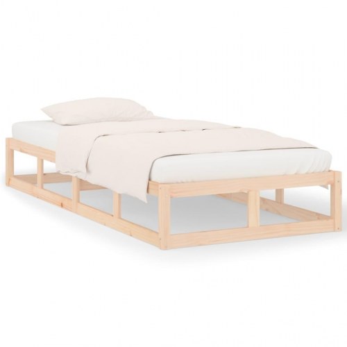 Sengeramme 90x200 cm i massivt fyrretræ - enkeltmandsseng med lameller