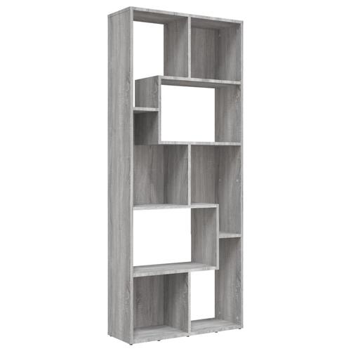 Bogreol 67x24x161 cm konstrueret træ grå sonoma-eg