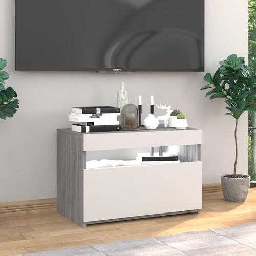 Tv-bord med LED-lys 60x35x40 cm grå sonoma-eg