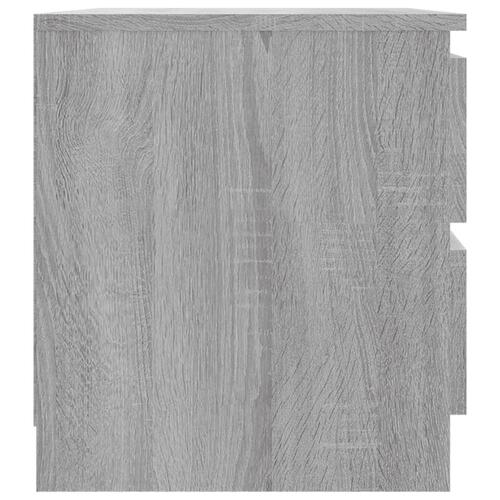 Sengeborde 2 stk. 50x39x43,5 cm konstrueret træ grå sonoma-eg