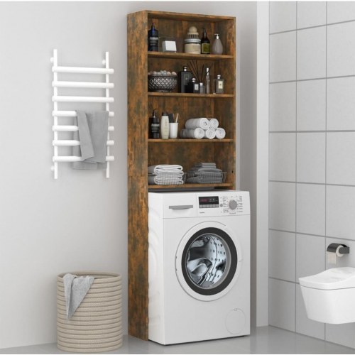 Vaskemaskineskab 64x24x190 cm røget egetræsfarve