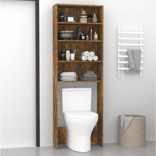 Vaskemaskineskab 64x24x190 cm røget egetræsfarve