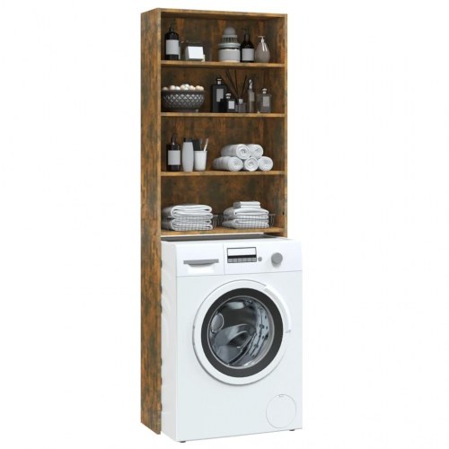 Vaskemaskineskab 64x24x190 cm røget egetræsfarve