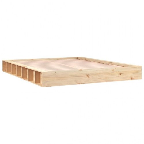 Sengeramme 140x200 cm i massivt fyrretræ - lav platformsseng