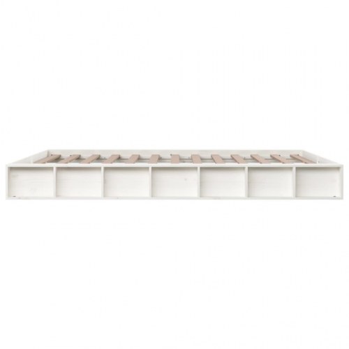 Sengeramme 150 x 200 cm King Size i massivt træ - hvid