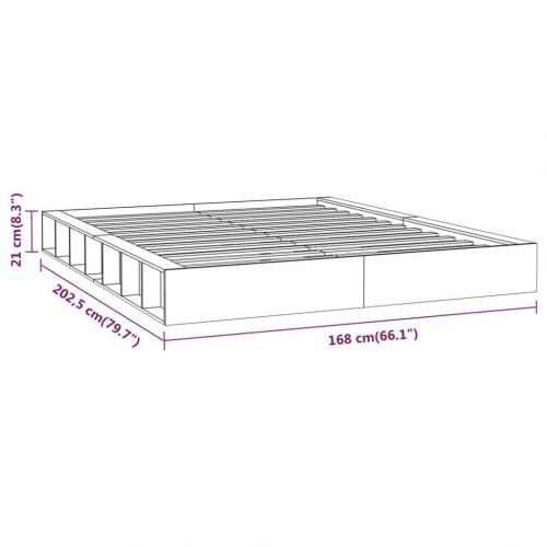 Sengeramme 150 x 200 cm King Size i massivt træ - hvid