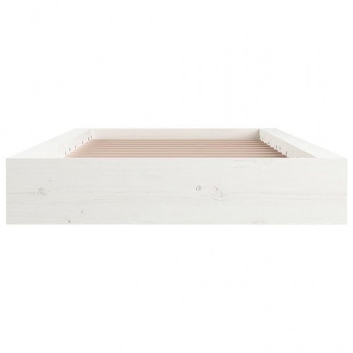 Sengeramme 90 x 200 cm i massivt fyrretræ - hvid