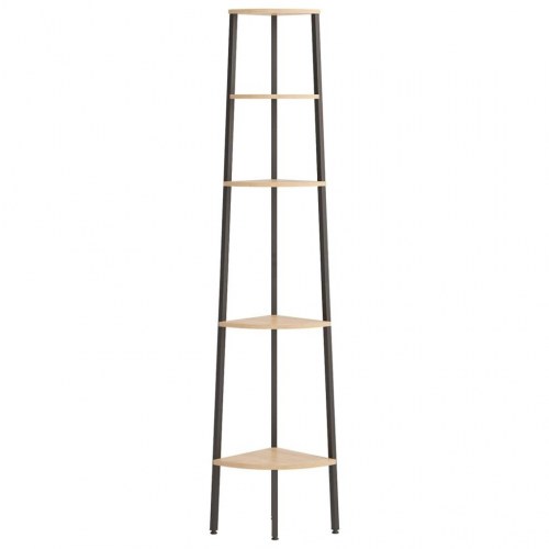 Stigereol med 5 hylder 45,5x31,5x180 cm lysebrun og sort