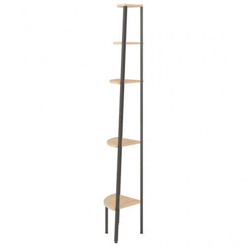 Stigereol med 5 hylder 45,5x31,5x180 cm lysebrun og sort