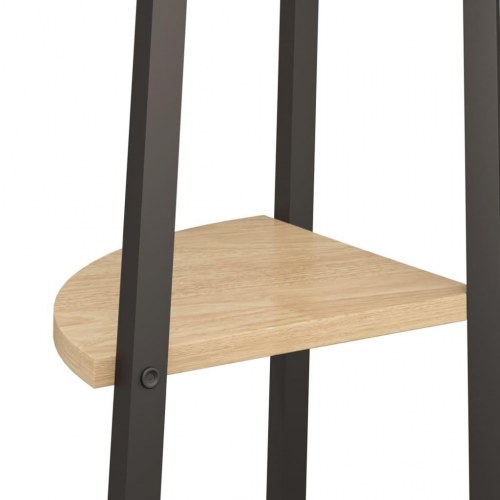 Stigereol med 5 hylder 45,5x31,5x180 cm lysebrun og sort