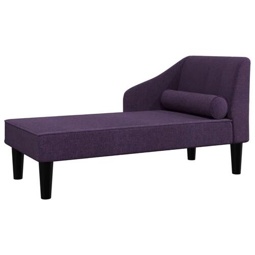 Chaiselong med bolster stof lilla