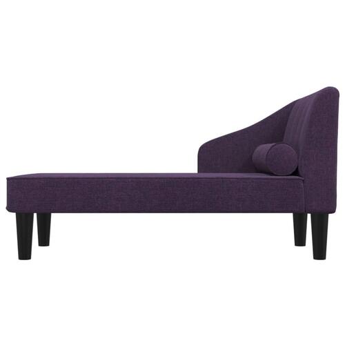 Chaiselong med bolster stof lilla