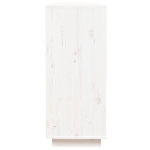 Skænk 110,5x35x80 cm massivt fyrretræ hvid