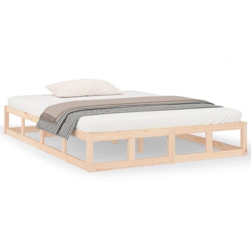 Sengeramme 200 x 200 cm i massivt fyrretræ - platformsseng