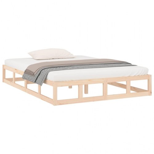 Sengeramme 200 x 200 cm i massivt fyrretræ - platformsseng