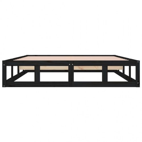 Sengeramme 200 x 200 cm i massivt fyrretræ - sort