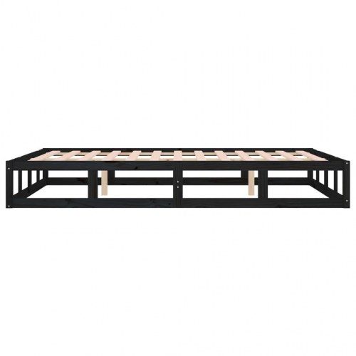Sengeramme 200 x 200 cm i massivt fyrretræ - sort