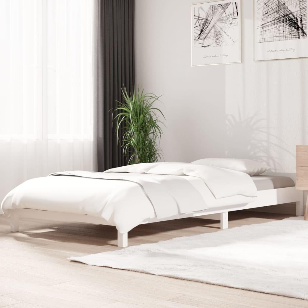 Stabelbar seng 90×190 cm massivt fyrretræ hvid
