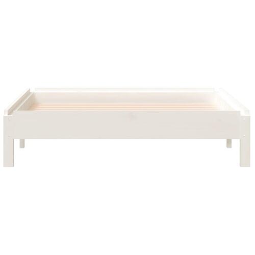 Stabelbar seng 90x190 cm massivt fyrretræ hvid