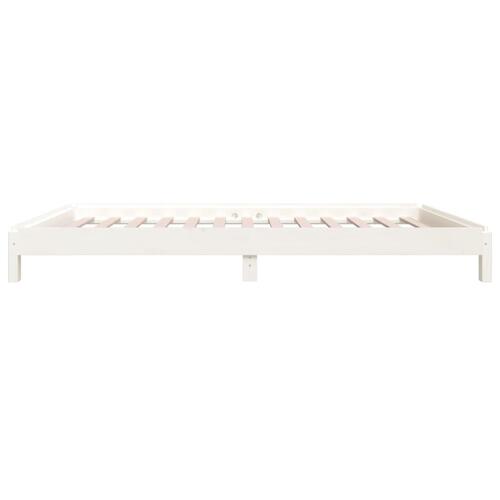 Stabelbar seng 90x190 cm massivt fyrretræ hvid