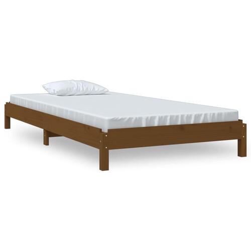 Stabelbar seng 90x190 cm massivt fyrretræ gyldenbrun