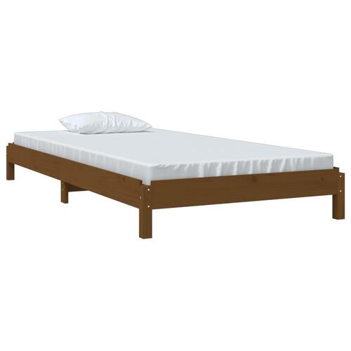 Stabelbar seng 90x190 cm massivt fyrretræ gyldenbrun