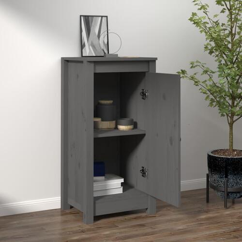 Skænk 40x35x80 cm massivt fyrretræ grå