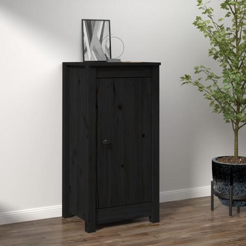 Skænk 40x35x80 cm massivt fyrretræ sort