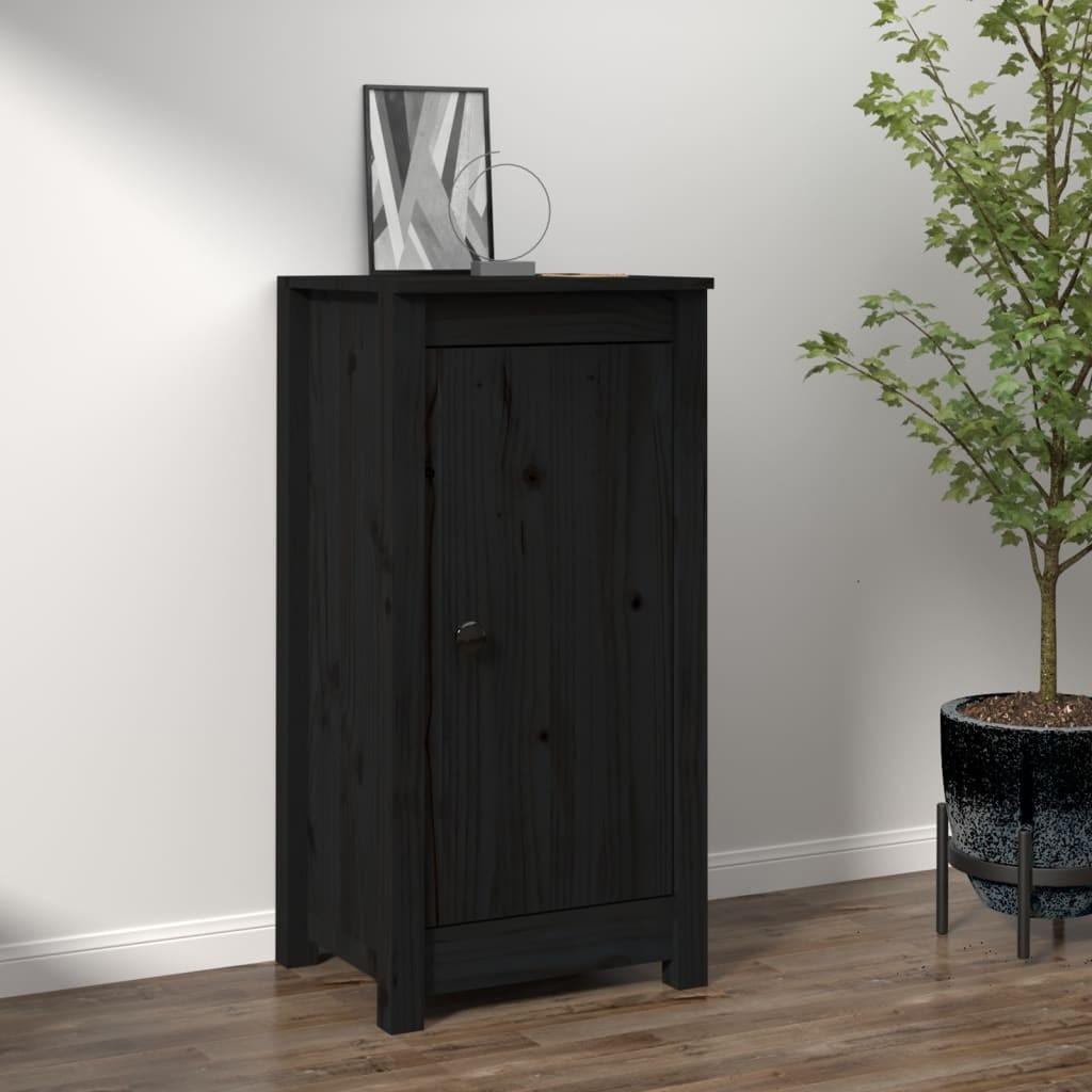 Skænk 40x35x80 cm massivt fyrretræ sort