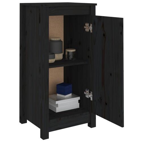Skænk 40x35x80 cm massivt fyrretræ sort