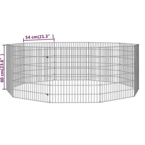 10-panels kaninbur 54x60 cm galvaniseret jern