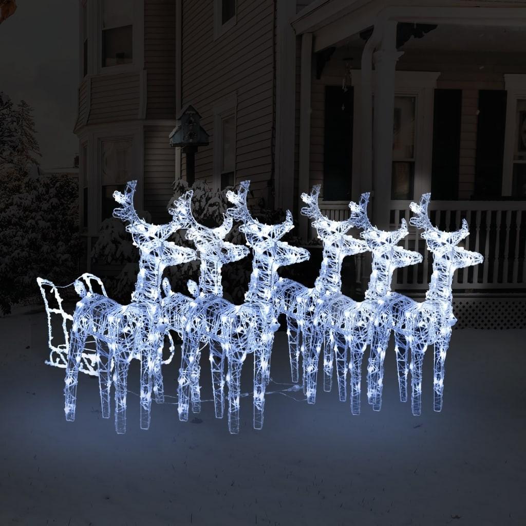 Rensdyr og kane julefigur 320 LED'er akryl