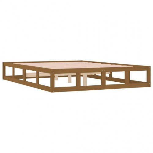 Sengeramme 150x200 cm king size i massivt fyrretræ - gyldenbrun