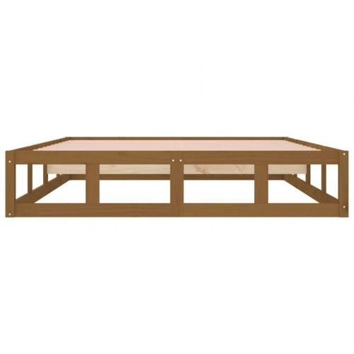 Sengeramme 150x200 cm king size i massivt fyrretræ - gyldenbrun