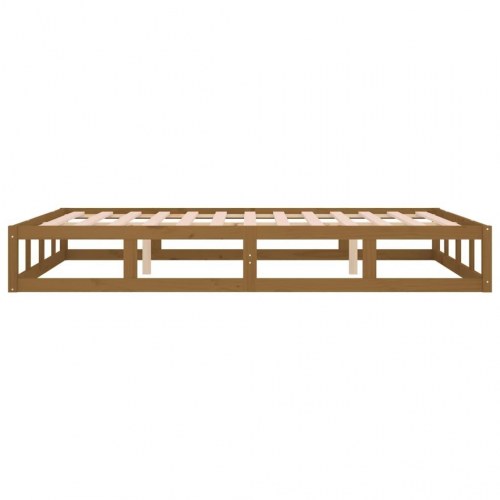 Sengeramme 150x200 cm king size i massivt fyrretræ - gyldenbrun