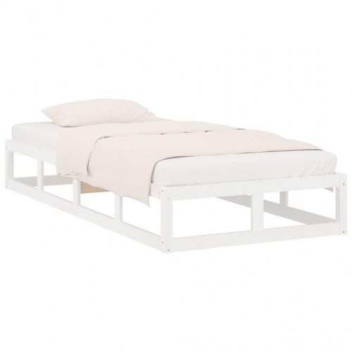 Sengeramme 90×200 cm i massivt fyrretræ - hvid