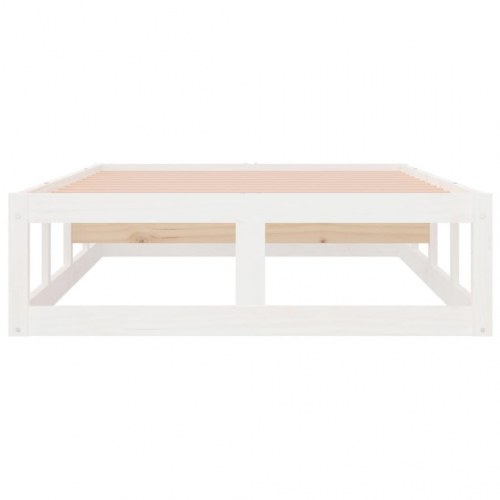 Sengeramme 90×200 cm i massivt fyrretræ - hvid