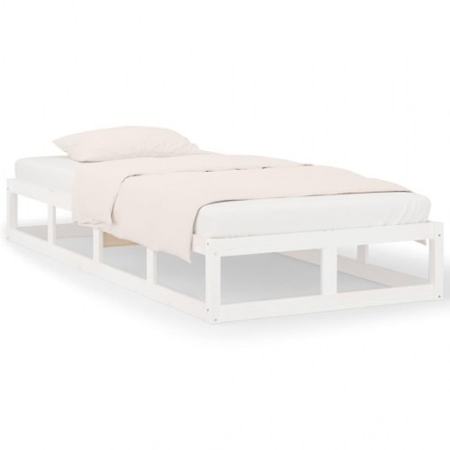 Sengeramme 75×190 cm - Small Single i massivt fyrretræ, hvid