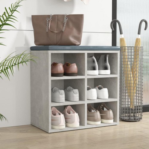 Skoreol 52,5×30×50 cm - betongrå, væghængt/gulv