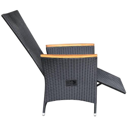 Havelænestole 2 stk. med hynder polyrattan sort