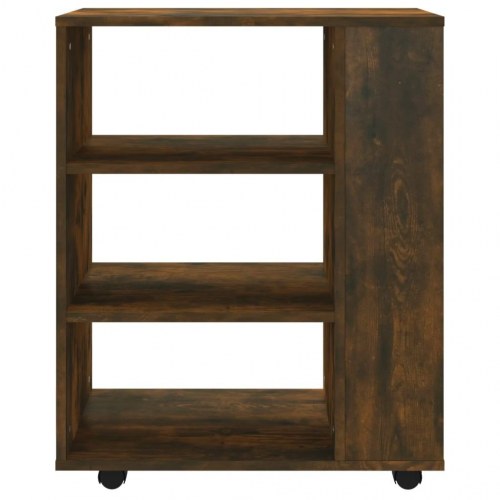 Skab med hjul 60x35x75 cm konstrueret træ røget egetræ