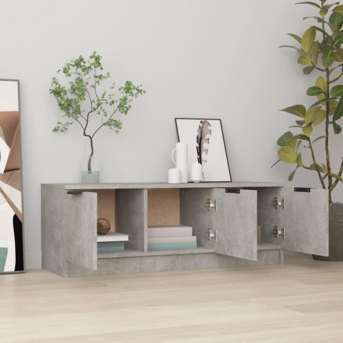 Tv-bord 102x35x36,5 cm konstrueret træ betongrå