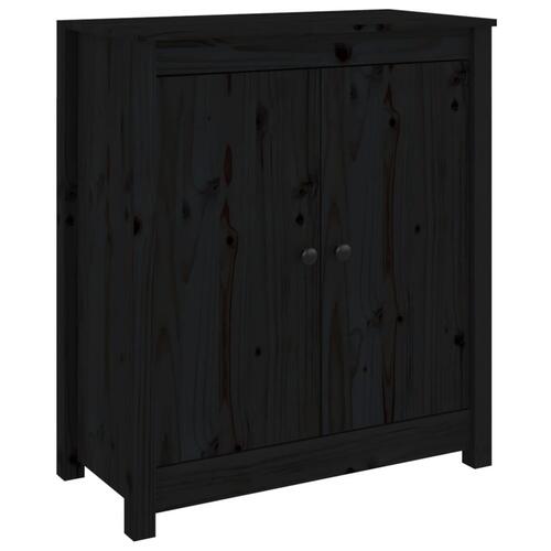 Skænk 70x35x80 cm massivt fyrretræ sort