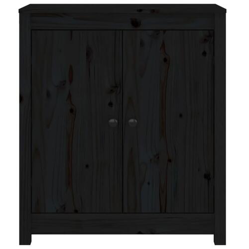 Skænk 70x35x80 cm massivt fyrretræ sort