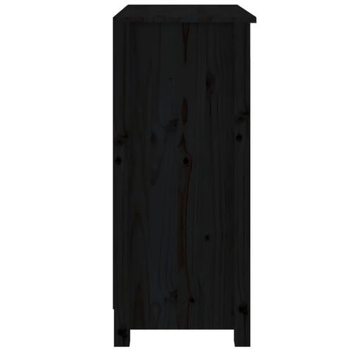 Skænk 70x35x80 cm massivt fyrretræ sort