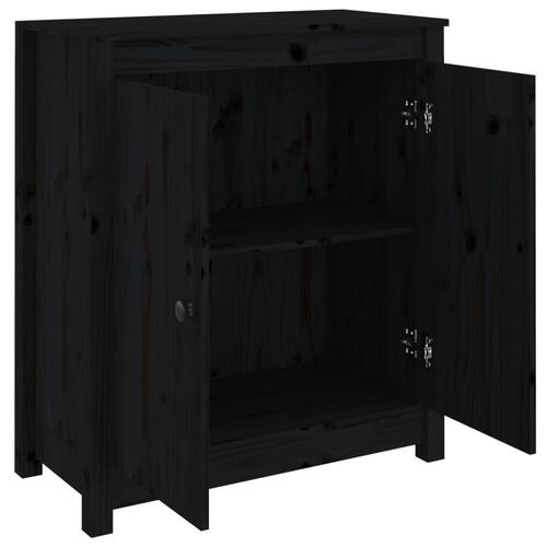 Skænk 70x35x80 cm massivt fyrretræ sort