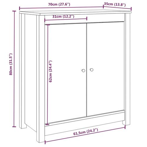 Skænk 70x35x80 cm massivt fyrretræ sort