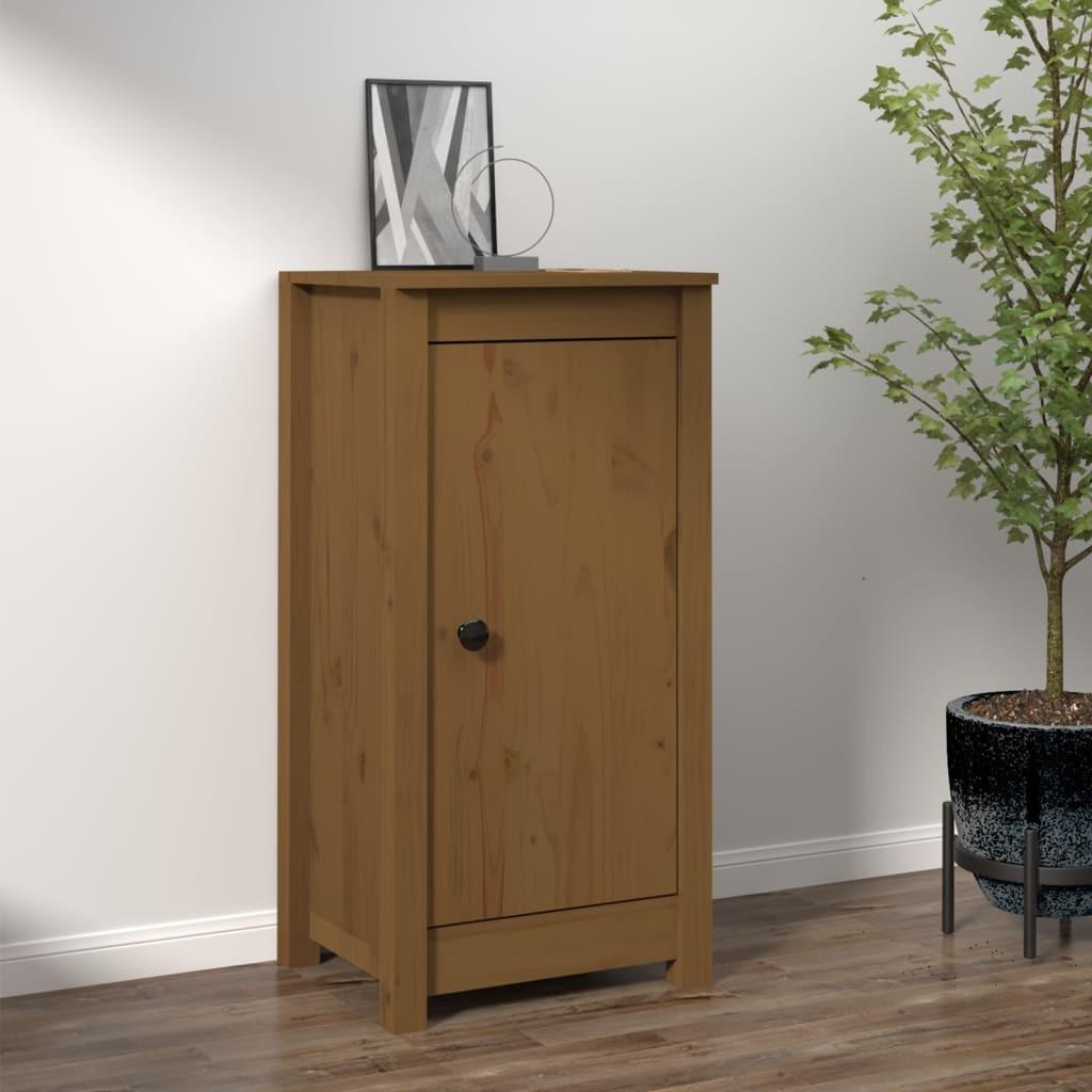 Skænk 40x35x80 cm massivt fyrretræ gyldenbrun