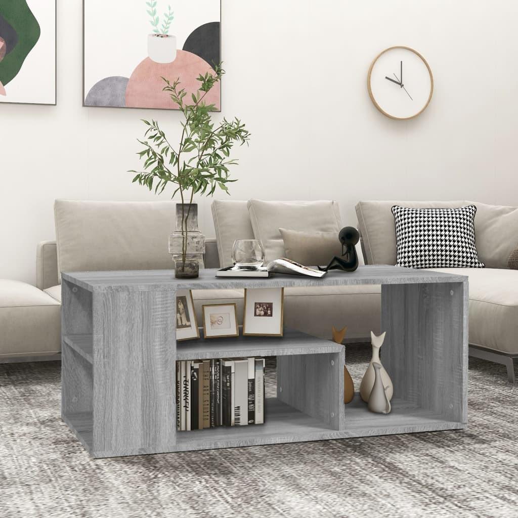 Sofabord 100x50x40 cm konstrueret træ Grå sonoma-eg