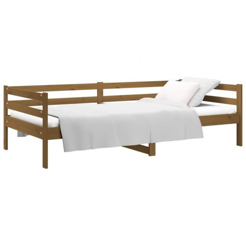 Daybed 90 x 190 cm i massivt fyrretræ - gyldenbrun